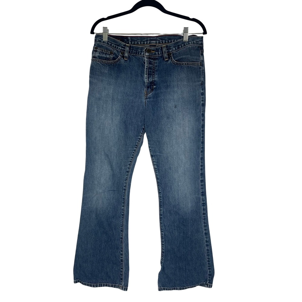 Abercrombie & Fitch Vintage Bootcut Jeans Medium Wash Studded Back Pocket Size 8